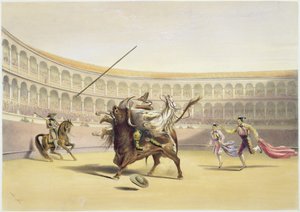 Il toro che lancia il picador e il cavallo, 1865 da William Henry Lake Price
