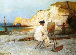 Un pittore al mare, c.1885 da William Henry Lippincott