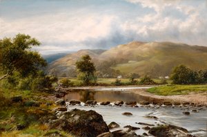 Pietre di guado a Bettws-y-Coed, Galles del Nord da William Henry Mander