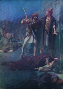 Davide risparmia Saul, da The Bible Picture Book pubblicato da Thomas Nelson, c.1950 da William Henry Margetson