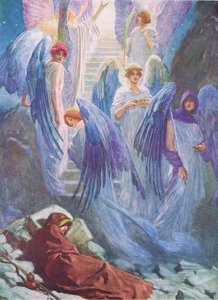 Il sogno di Giacobbe, da The Bible Picture Book pubblicato da Thomas Nelson, c.1950 da William Henry Margetson