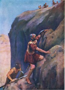 Gionata e il suo scudiero, da The Bible Picture Book pubblicato da Thomas Nelson, c.1950