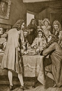 Paterson spiega il piano Darien a Edimburgo, 1694, illustrazione da 