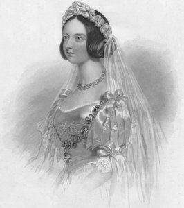 La Regina nel suo abito da sposa da William Henry Mote