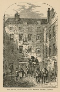 La carrozza di Bristol nel cortile esterno del Bell Savage, Londra