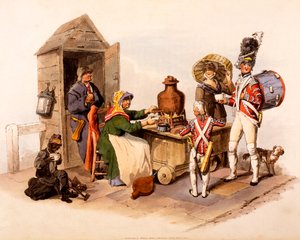 Un Venditore di Sallop che serve bevande calde, da 