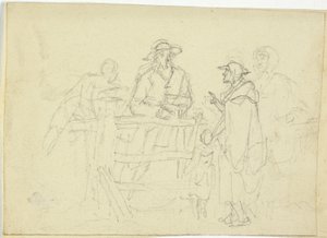 Quattro figure a una staccionata da William Henry Pyne