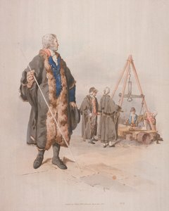 Ward Beadle in costume civico, con un bastone, a un Wardmote Inquest