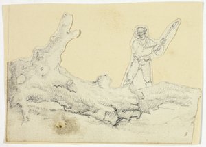 Boscaiolo che abbatte un albero caduto da William Henry Pyne