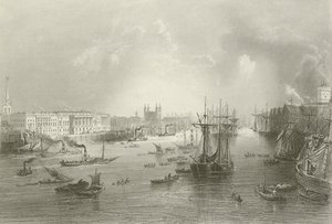 Il Porto di Londra da William Henry after Bartlett