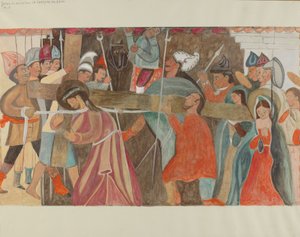 Stazione della Croce n. 5: Gesù è aiutato a portare la croce, c. 1936 da William Herbert