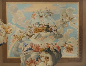 Il soffitto della Scala del Re, Hampton Court Palace da William Herbert Hampton