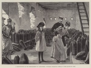 Un ricordo del bombardamento di Alessandria, turisti che ispezionano i proiettili nel forte di Ras-el-Tin da William Heysham Overend