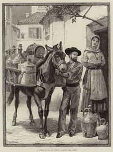 Un venditore di olio e aceto, uno schizzo vicino a Lisbona da William Heysham Overend