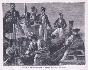 Arresto dei marinai britannici da parte dei soldati greci AD 1850 da William Heysham Overend