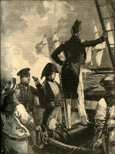 Il capitano William Walpole intercetta le navi del Duca di Saldanha, Guerre Liberali, 1829 c1890 da William Heysham Overend
