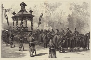 Funerale del Presidente Garfield, carro funebre in attesa di ricevere la bara