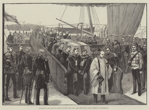 Funerale del Duca di Albany, sbarco del corpo dal Royal Yacht Osborne a Portsmouth da William Heysham Overend