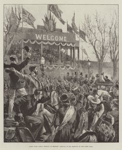 Home Rule, grande incontro a Belfast, arrivo di Mr Balfour alla Linen Hall