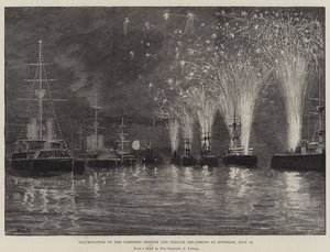 Illuminazione delle squadre combinate britanniche e italiane a Spithead, 12 luglio