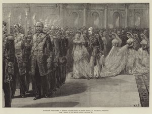 Feste nuziali a Berlino, Fackel-Tanz, o Danza delle Torce, al matrimonio reale da William Heysham Overend