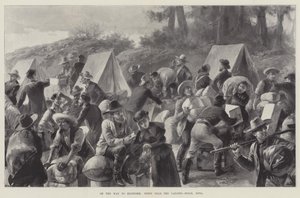 Sulla strada per Klondike, scena vicino al molo, Dyea da William Heysham Overend