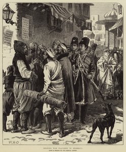 Lettura di manifesti di guerra a Stamboul da William Heysham Overend