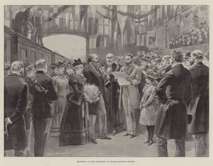 Accoglienza di Lord Salisbury alla stazione ferroviaria di Belfast