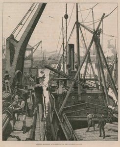 Caricamento di materiale a Woolwich per la ferrovia di Souakim da William Heysham Overend