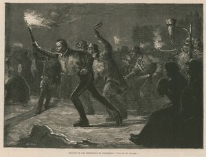Pattinaggio sulla Serpentine alla luce delle torce da William Heysham Overend