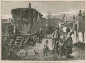 Schizzi di vita zingara; Un accampamento vicino a Latimer Road, Notting Hill (incisione)