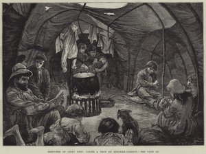 Schizzi di vita zingara, dentro una tenda su Mitcham-Common da William Heysham Overend