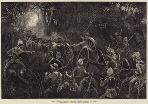 Guerra sudafricana, artiglieria che attraversa la boscaglia da William Heysham Overend