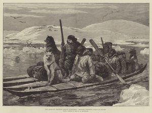 La spedizione americana di ricerca di Franklin, attraversando lo stretto di Simpson in kayak