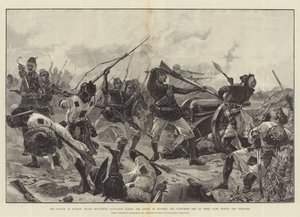 La battaglia di Suakin, il battaglione sudanese nero prende il nemico di sorpresa e cattura uno dei loro cannoni dietro le trincee