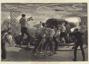 Il bombardamento di Alessandria, la batteria principale della HMS Alexandra (lato sinistro) durante l
