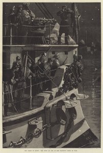 La crisi in Egitto, le prue di una delle navi da guerra di Sua Maestà