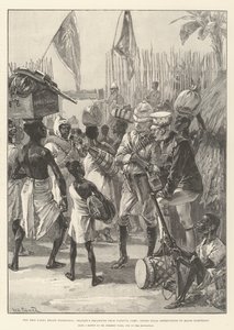 La spedizione di soccorso di Emin Pasha, la partenza di Stanley dal campo di Yambuya, dando istruzioni finali al maggiore Barttelot da William Heysham Overend
