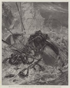 I disastri delle scialuppe di salvataggio nella tempesta della scorsa settimana, il ribaltamento della scialuppa di salvataggio Eliza Fernley, di Southport, Lancashire