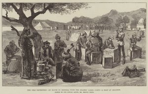 La spedizione del Nilo, in rotta verso Dongola con il Corpo dei cammelli delle Guardie, una sosta ad Akasheh da William Heysham Overend
