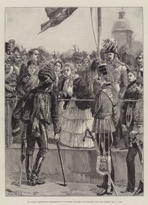 La Regina distribuisce decorazioni agli ufficiali e soldati feriti dalla Crimea, 21 maggio 1856