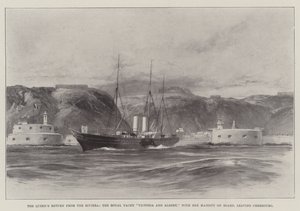 Il Ritorno della Regina dalla Riviera, il Royal Yacht Victoria e Albert, con Sua Maestà a Bordo, che lascia Cherbourg da William Heysham Overend