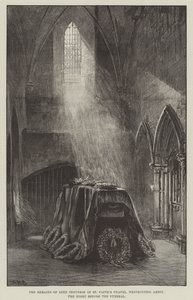 I Resti di Lord Tennyson nella Cappella di St Faith, Abbazia di Westminster, la Notte prima del Funerale