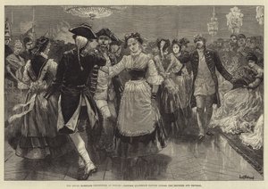 Le festività del matrimonio reale a Berlino, quadriglia in costume danzata davanti all