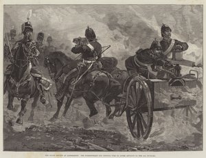 La revisione reale ad Aldershott, il cannone Nordenfeldt apre il fuoco per coprire l
