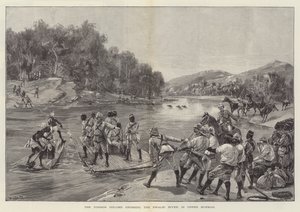 La Colonna Tonhon che attraversa il Fiume Swalei, nell