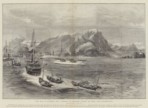 La guerra in Asia orientale, sbarco delle truppe giapponesi al promontorio di Shan Tung da William Heysham Overend