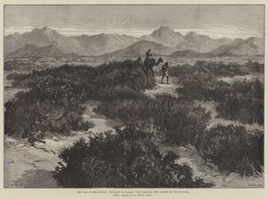 La guerra nel Sudan, la strada per Sinkat, vista che mostra la natura del paese