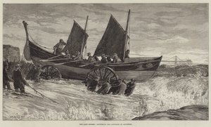 Le recenti tempeste, il varo della scialuppa di salvataggio a Brighton