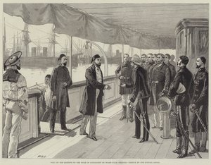 Visita del Chedivè al Duca di Connaught a bordo della HMS Helicon da William Heysham Overend